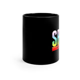 SPIN. Eat. Sleep. Repeat - Rainbow 2 - Color Guard - 11oz Black Mug