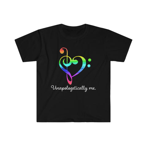 Unapologetically Me - Rainbow - Music Clefs - Unisex Softstyle T-Shirt