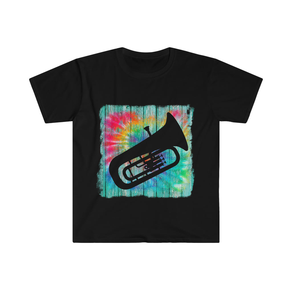 Vintage Wood Tie Dye Lines - Tuba - Unisex Softstyle T-Shirt