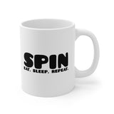 SPIN. Eat. Sleep. Repeat 8 - Color Guard - 11oz White Mug