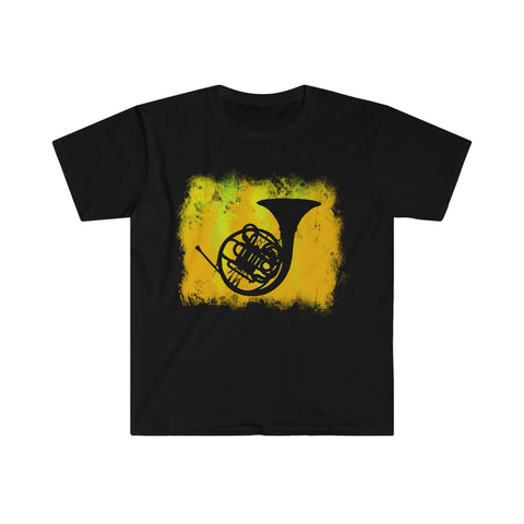 Vintage Yellow Cloud - French Horn - Unisex Softstyle T-Shirt