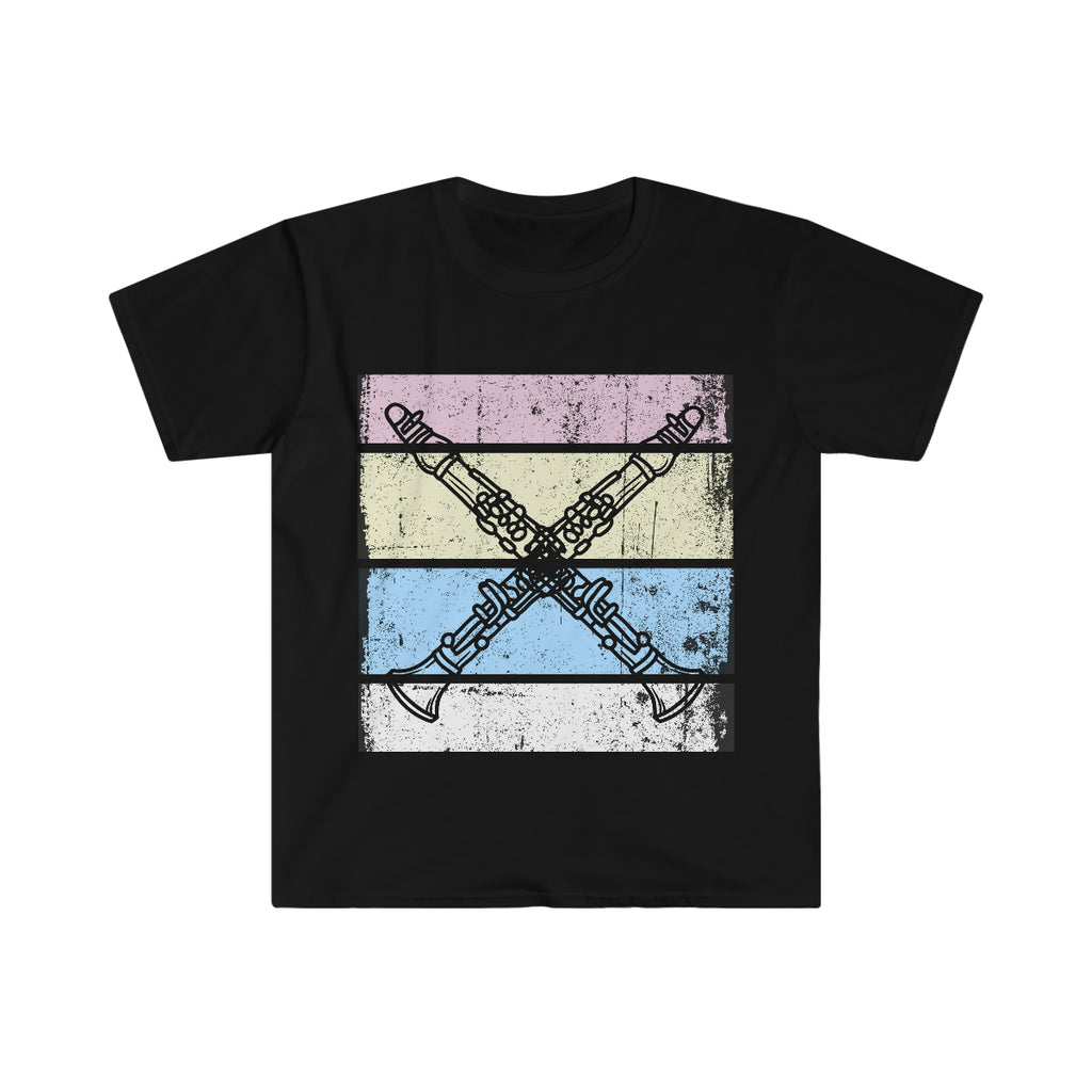 Vintage Grunge Pastel Lines - Clarinet - Unisex Softstyle T-Shirt