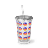 Vintage Grunge Circle Sunset - Flute - Suave Acrylic Cup - Pattern