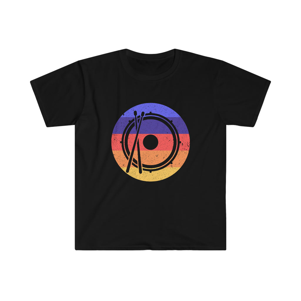 Vintage Grunge Circle Sunset - Snare Drum - Unisex Softstyle T-Shirt