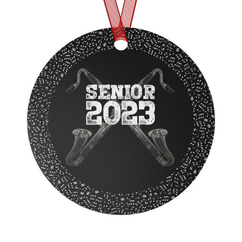 CSenior 2023 - White Lettering - Bass Clarinet - Metal Ornament
