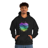 Vintage Rainbow Cloud Heart - Alto Sax - Hoodie