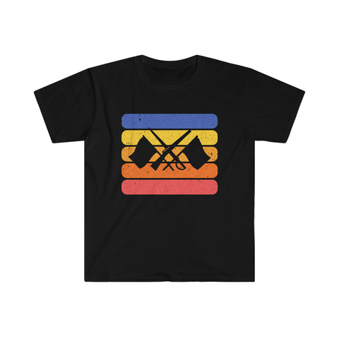 Vintage Grunge Lines Sunset - Color Guard - Unisex Softstyle T-Shirt