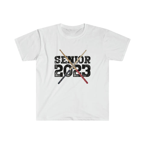 Senior 2023 - Black Lettering - Drumsticks - Unisex Softstyle T-Shirt