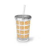 Vintage Yellow Burlap - Bassoon - Suave Acrylic Cup - Pattern