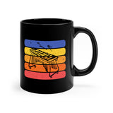 Vintage Grunge Lines Sunset - Marimba - 11oz Black Mug