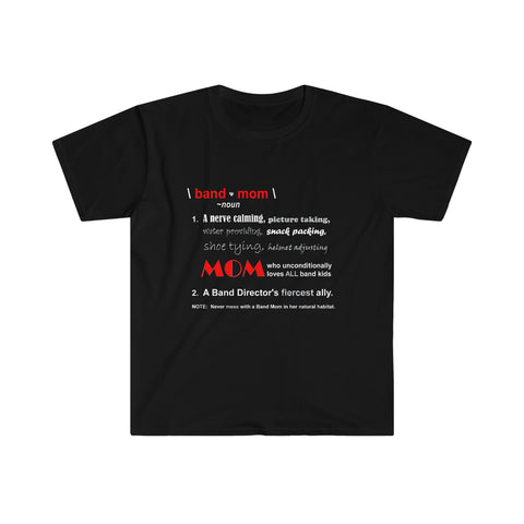 Band Mom Definition - Red - Unisex Softstyle T-Shirt