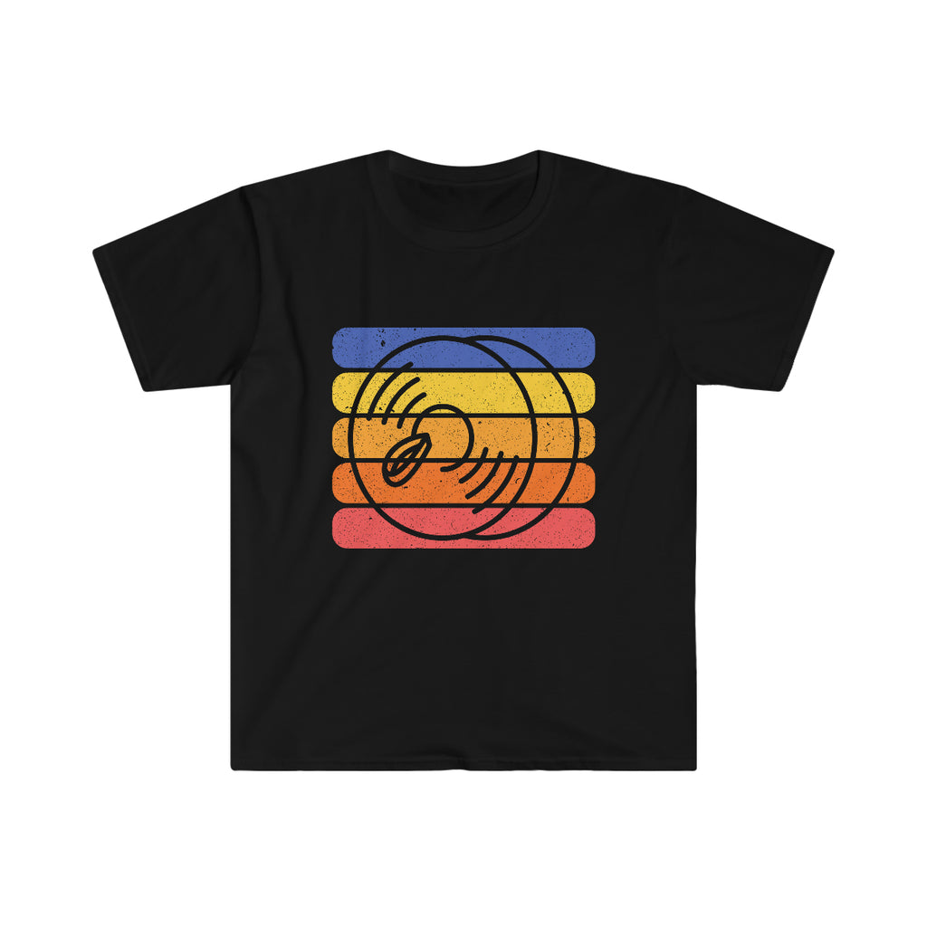 Vintage Grunge Lines Sunset - Cymbals - Unisex Softstyle T-Shirt
