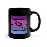 Vintage Grunge Purple Lines - Trombone - 11oz Black Mug