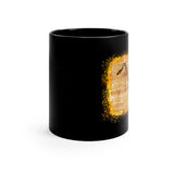 Vintage Yellow Burlap - Tenor Sax - 11oz Black Mug