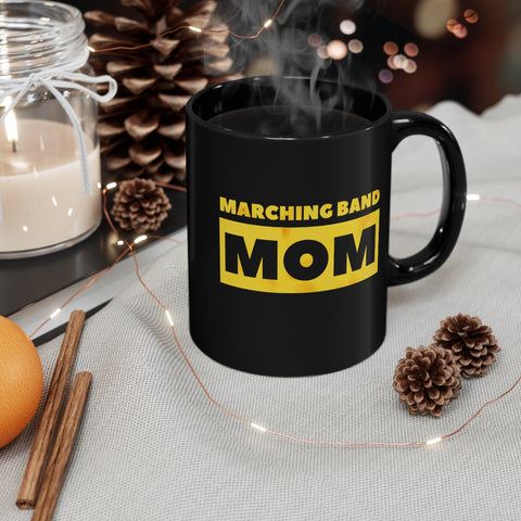 Marching Band Mom - Yellow - 11oz Black Mug