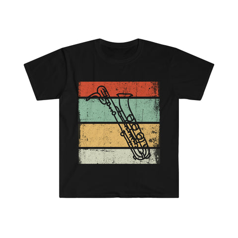 Vintage Grunge Lines - Bari Sax - Unisex Softstyle T-Shirt