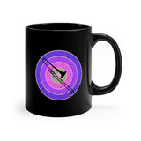 Vintage Grunge Purple Circle - Trombone - 11oz Black Mug