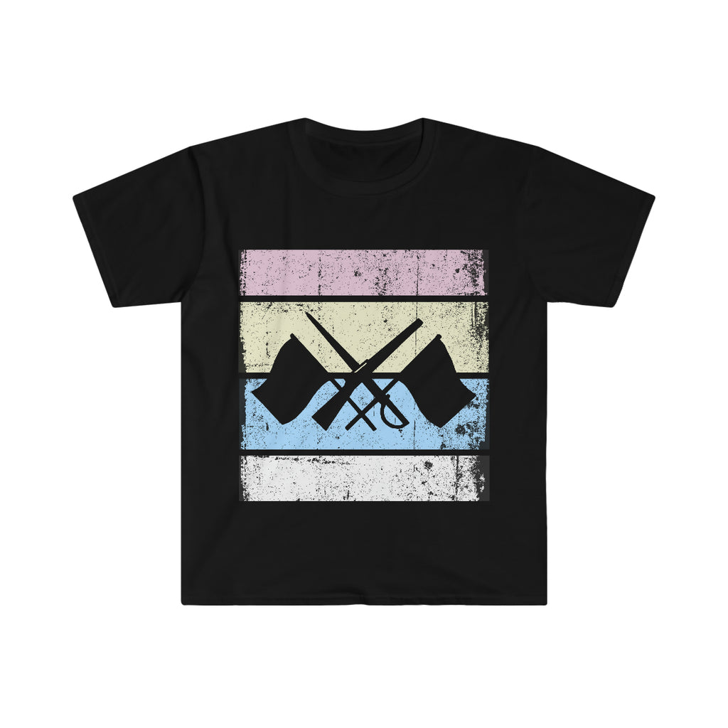 Vintage Grunge Pastel Lines - Color Guard - Unisex Softstyle T-Shirt