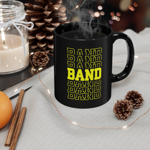Band - Retro - Yellow - 11oz Black Mug