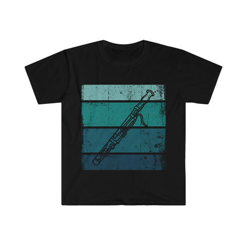 Vintage Grunge Blue Lines - Bassoon - Unisex Softstyle T-Shirt