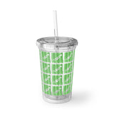 Vintage Green Glitter Dots - Trumpet - Suave Acrylic Cup - Pattern