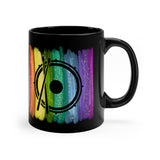 Vintage Rainbow Paint - Snare Drum - 11oz Black Mug