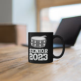 Senior 2023 - White Lettering - Snare Drum - 11oz Black Mug