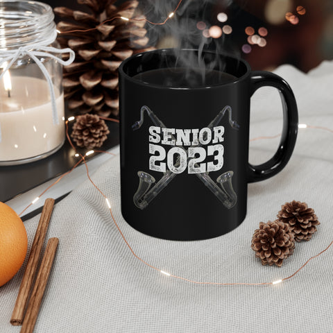 Senior 2023 - White Lettering - Bass Clarinet - 11oz Black Mug