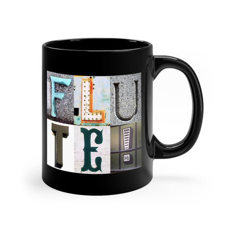 Flute - Artsy Alphabet - 11oz Black Mug