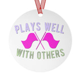 Plays Well With Others - Color Guard - Metal Ornament