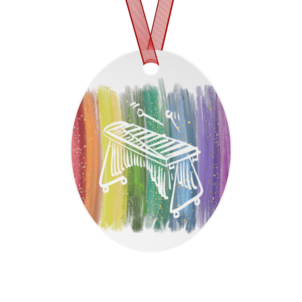 Vintage Rainbow Paint - Marimba - Metal Ornament