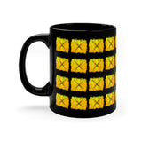 Vintage Yellow Cloud - Clarinet - 11oz Black Mug - Pattern