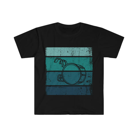 Vintage Grunge Blue Lines - Bass Drum - Unisex Softstyle T-Shirt