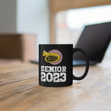 Senior 2023 - White Lettering - Tuba - 11oz Black Mug