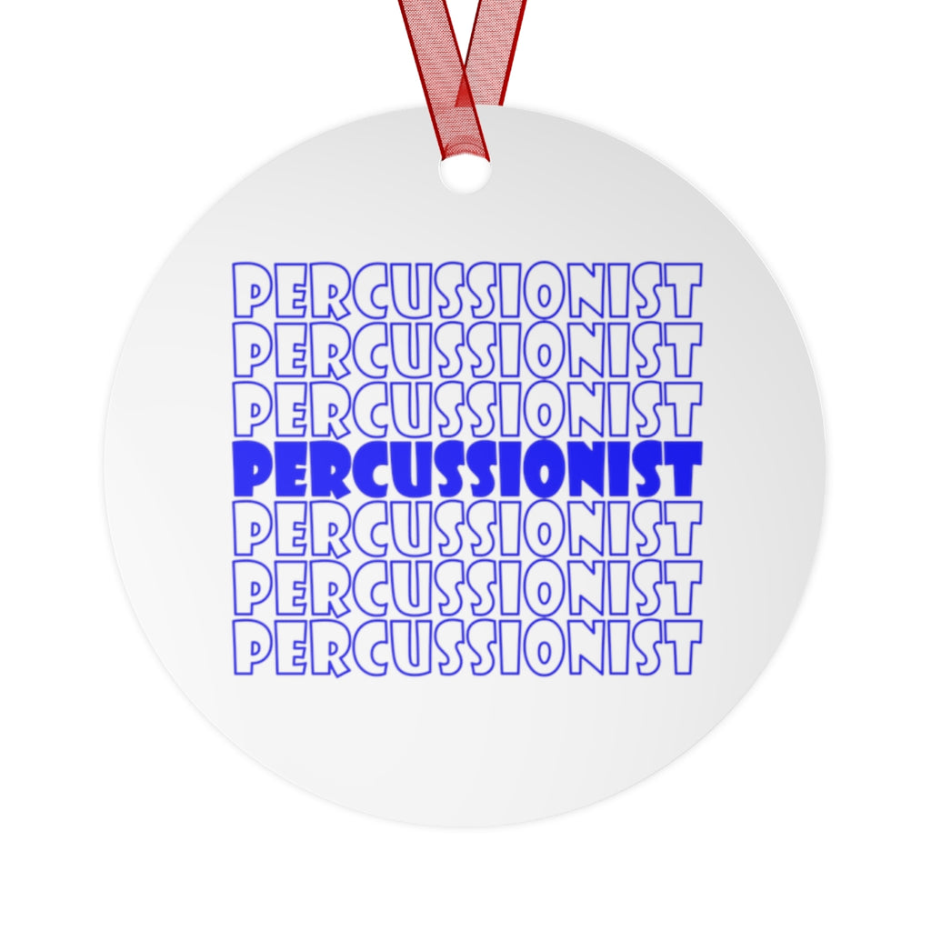 Percussionist - Retro - Blue - Metal Ornament