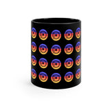 Vintage Grunge Circle Sunset - Snare Drum - 11oz Black Mug - Pattern