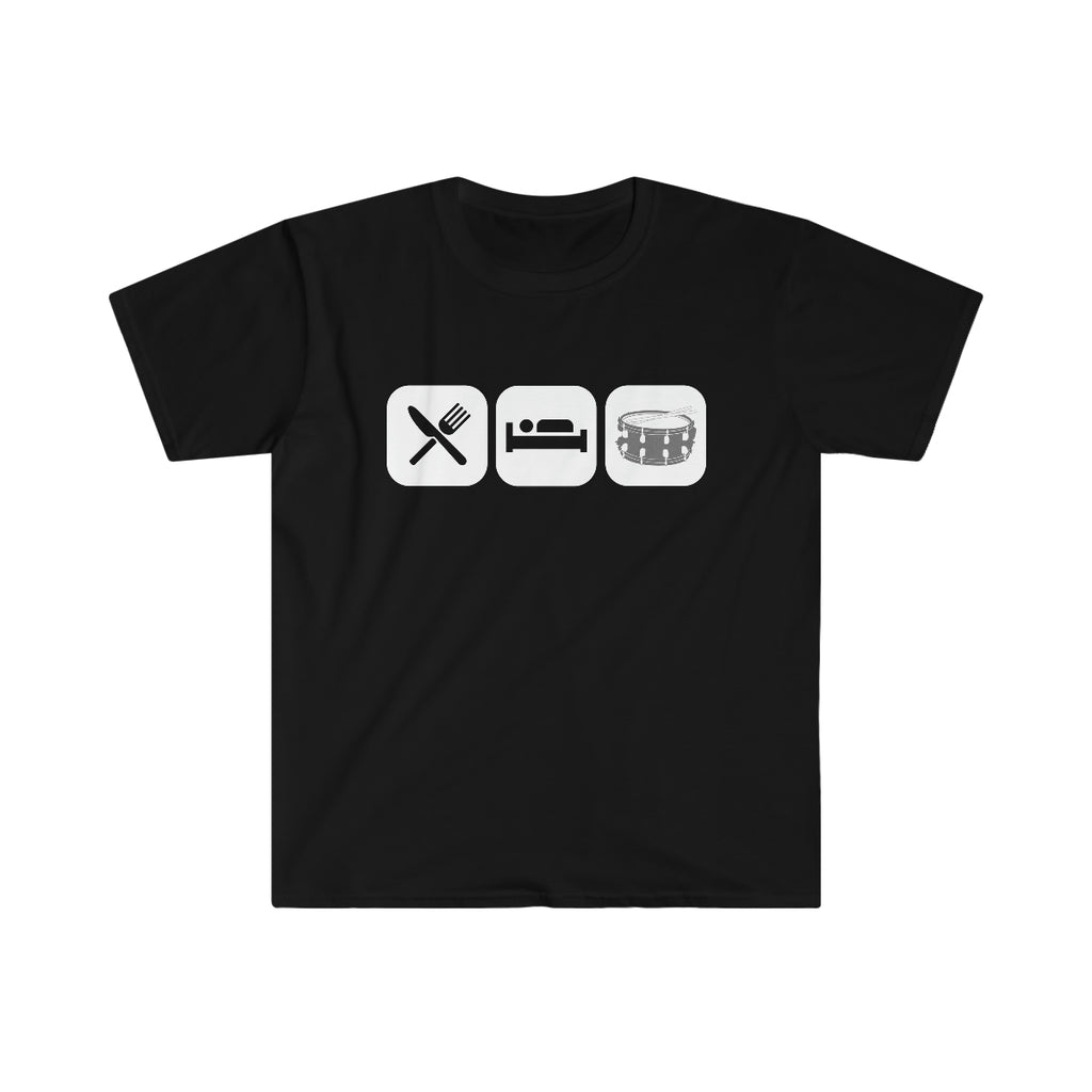 Eat, Sleep, Play - Snare - Unisex Softstyle T-Shirt