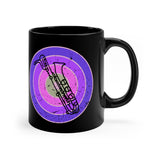 Vintage Grunge Purple Circle - Bari Sax - 11 oz Black Mug