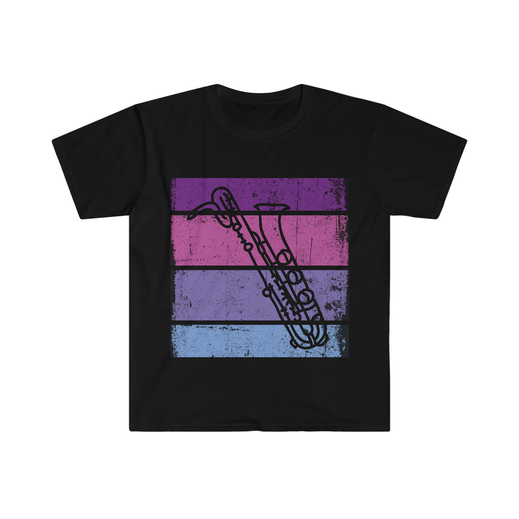 Vintage Grunge Purple Lines - Bari Sax - Unisex Softstyle T-Shirt