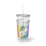 Vintage Rainbow Paint - Tuba - Suave Acrylic Cup