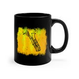Vintage Yellow Cloud - Bari Sax - 11oz Black Mug
