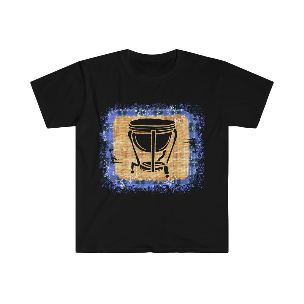 Vintage Blue Burlap - Timpani - Unisex Softstyle T-Shirt