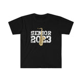 Senior 2023 - White Lettering - Tenor Sax - Unisex Softstyle T-Shirt