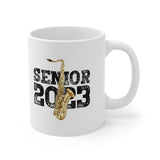 Senior 2023 - Black Lettering - Tenor Sax - 11oz White Mug