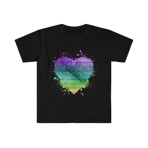 Vintage Rainbow Cloud Heart - Piccolo - Unisex Softstyle T-Shirt