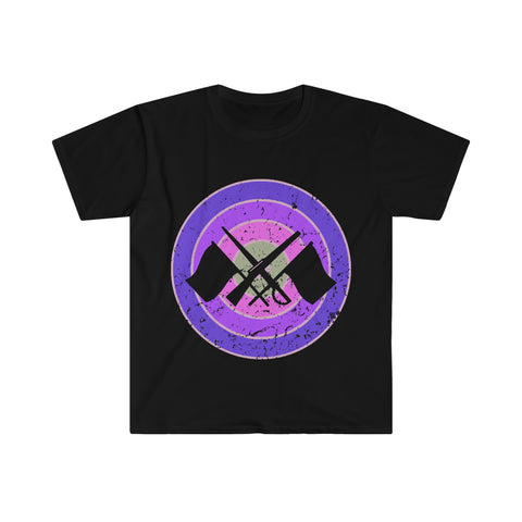 Vintage Grunge Purple Circle - Color Guard - Unisex Softstyle T-Shirt