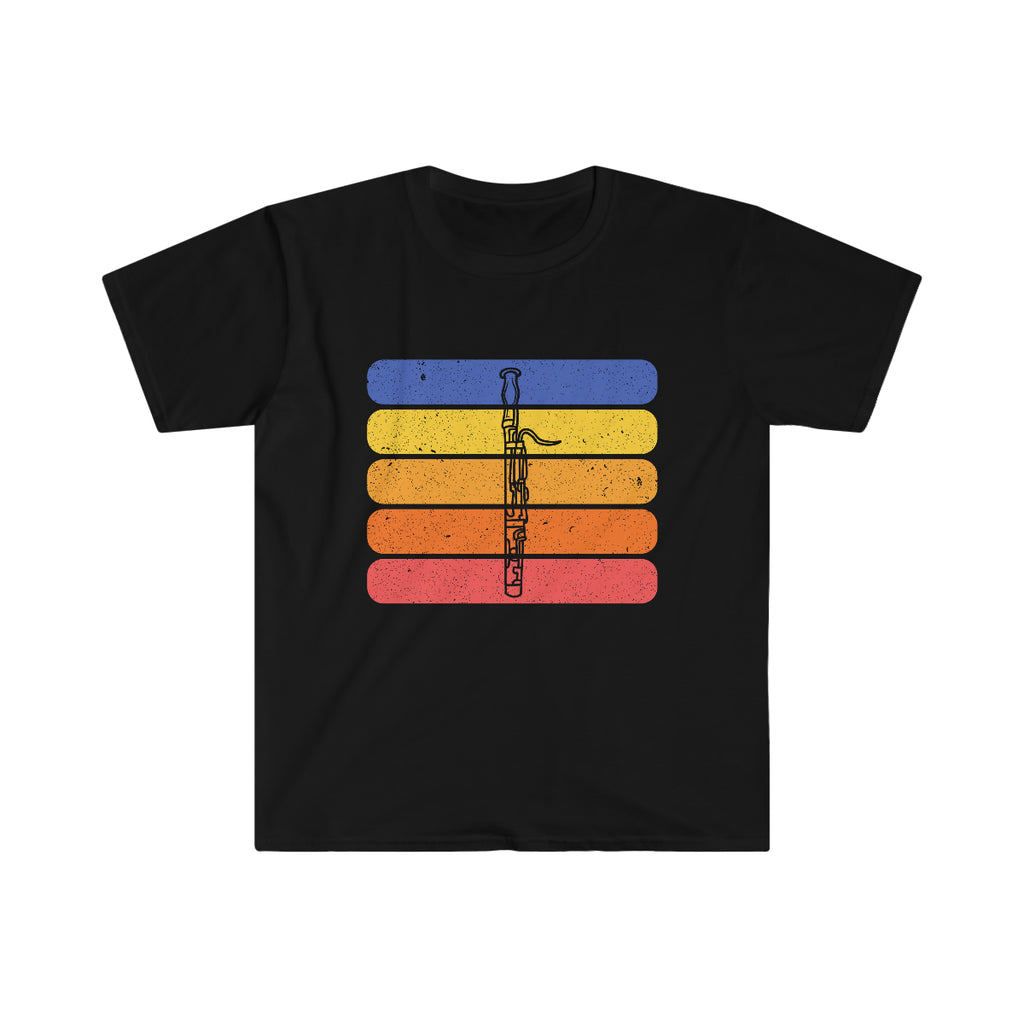 Vintage Grunge Lines Sunset - Bassoon - Unisex Softstyle T-Shirt