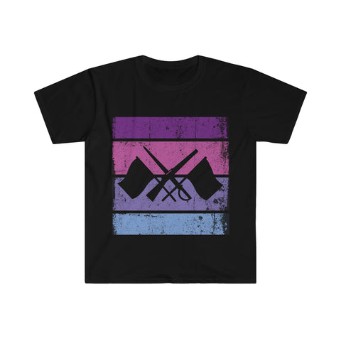Vintage Grunge Purple Lines - Color Guard - Unisex Softstyle T-Shirt