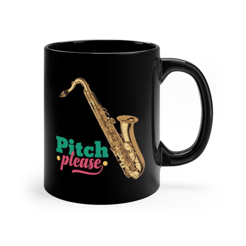 [Pitch Please] Tenor Saxophone - 11oz Black Mug