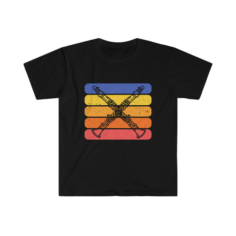 Vintage Grunge Lines Sunset - Clarinet - Unisex Softstyle T-Shirt